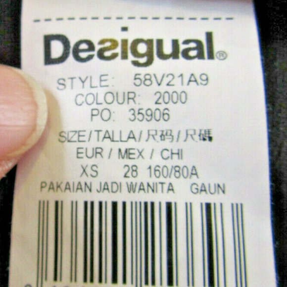 Desigual Black White Dress Office Cocktail Party, Date Casual Designer Women XS - Picture 8 of 12